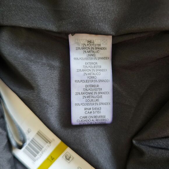 Calvin Klein Gray Heathered Lined Pencil Skirt Size 14 NWT Stretch Career Office - Picture 3 of 7